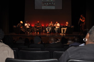 Film Panel at the Schomburg Center screening on May 15th, 2013. From left to right - Kenny Muhammad, Eminon, Executive Producer-Chesney Snow, NYC Beatbox, Director-Manauvaskar Kublall, Steve Foxx & Host, Producer-Rich McKeown